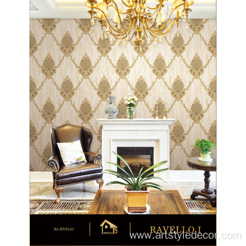 Damask Vinyl PVC Wallpaper For Interior Home Decor